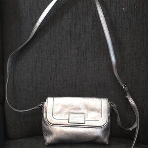 Marc by Marc Jacobs Metallic Silver Leather Crossbody Bag